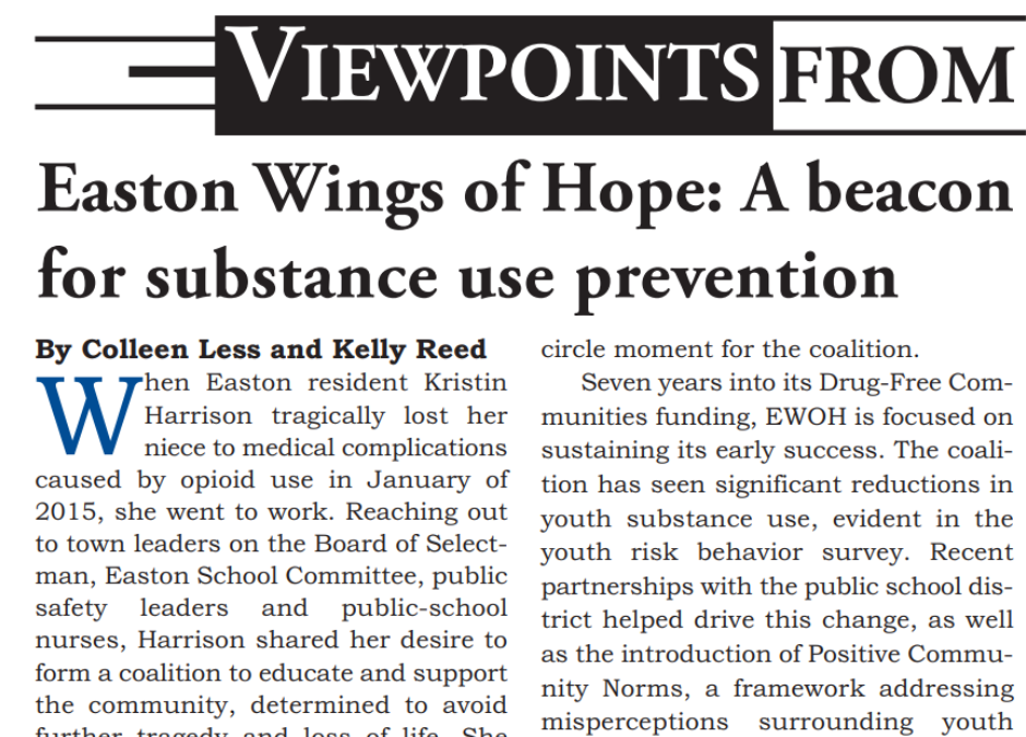 Easton Wings of Hope publication in Provider Newspaper